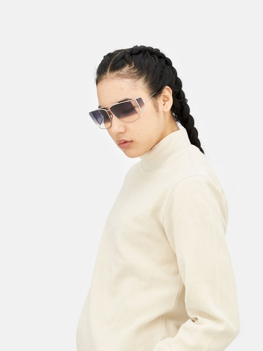 RetroSuperFuture Women's Sunglasses - Black Gradient Lenses with Silver Frame